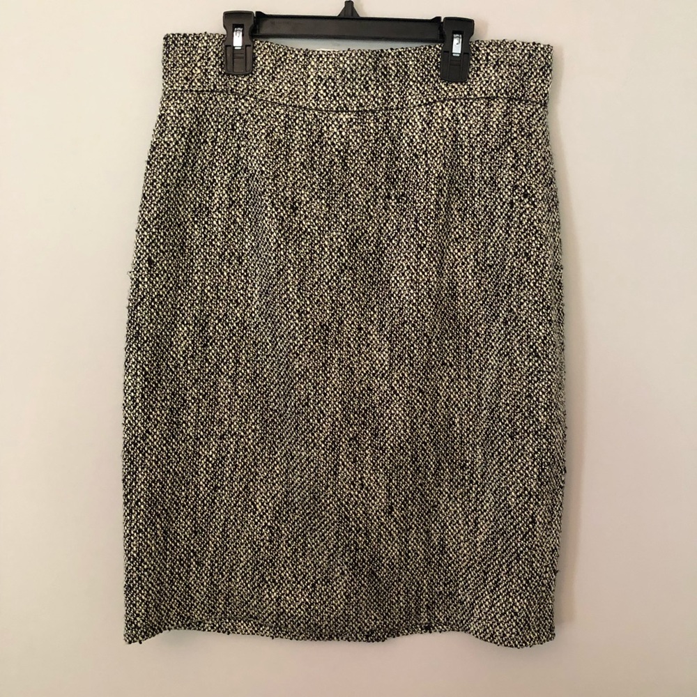 NWT  Brooks Brothers black metallic pencil skirt 8